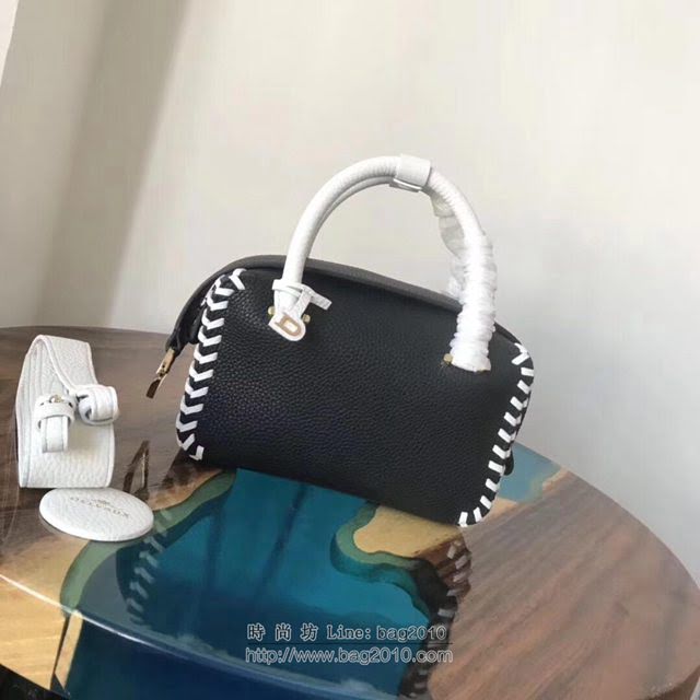 DELVAUX女包 Delvau單肩斜挎包 半手工Cool box 小號 德爾沃女手提包 手拎包 黑色編織  fcs1199